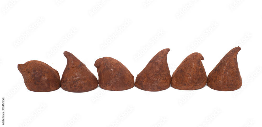 Chocolate truffle on a white background. Chocolate truffle on a white background.