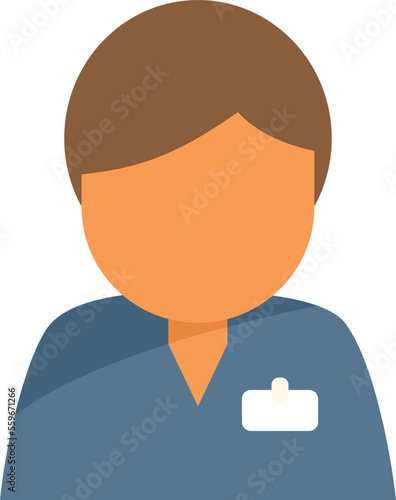 Man support icon flat vector. Service help. Marketing personal isolated