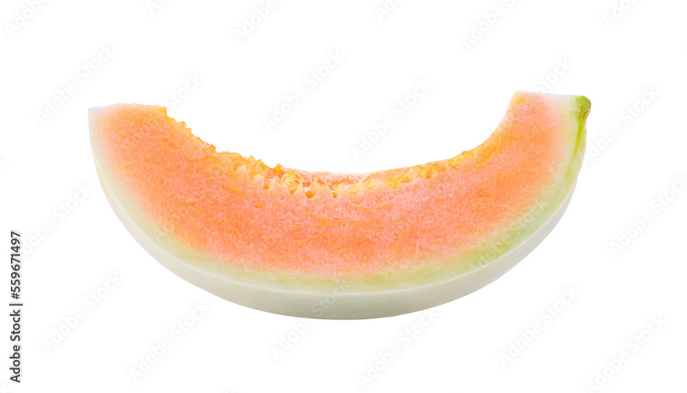 fresh honeydew melon with slice isolated on transparent png
