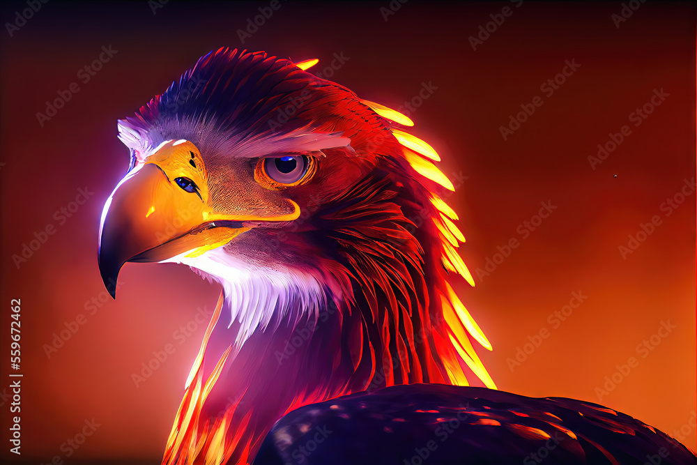 Burning Phoenix Bird - This fiery bird has hot orange and red-orange ...