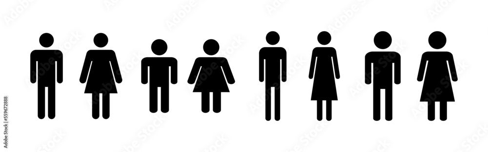 Man and woman icon vector for web and mobile app. male and female sign and symbol. Girls and boys Man and woman icon vector for web and mobile app. male and female sign and symbol. Girls and boys