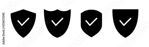 Shield check mark icon vector for web and mobile app. Protection approve sign. Insurance icon