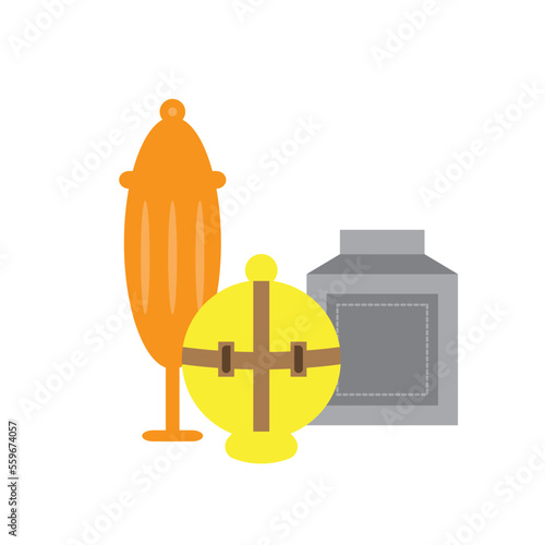 Clipart precious gifts from Three Kings to Jesus. Gifts of gold, frankincense and myrrh. Nativity concept. Vector illustration. Epiphany. An illustration of thre gifts brought by the re magi. EPS10.