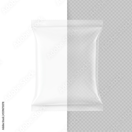 Universal pillow bag mockup. Vector illustration isolated on white background. Can be use for template your design, promo, adv. Easy change background. EPS10.	