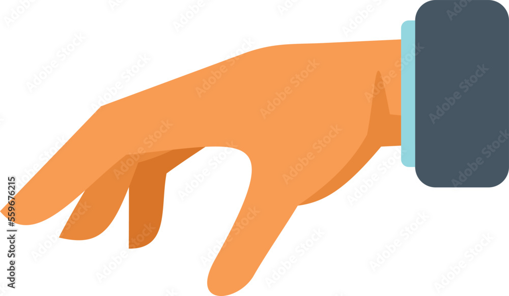 Move gesture icon flat vector. Finger hold. Palm arm isolated Move gesture icon flat vector. Finger hold. Palm arm isolated