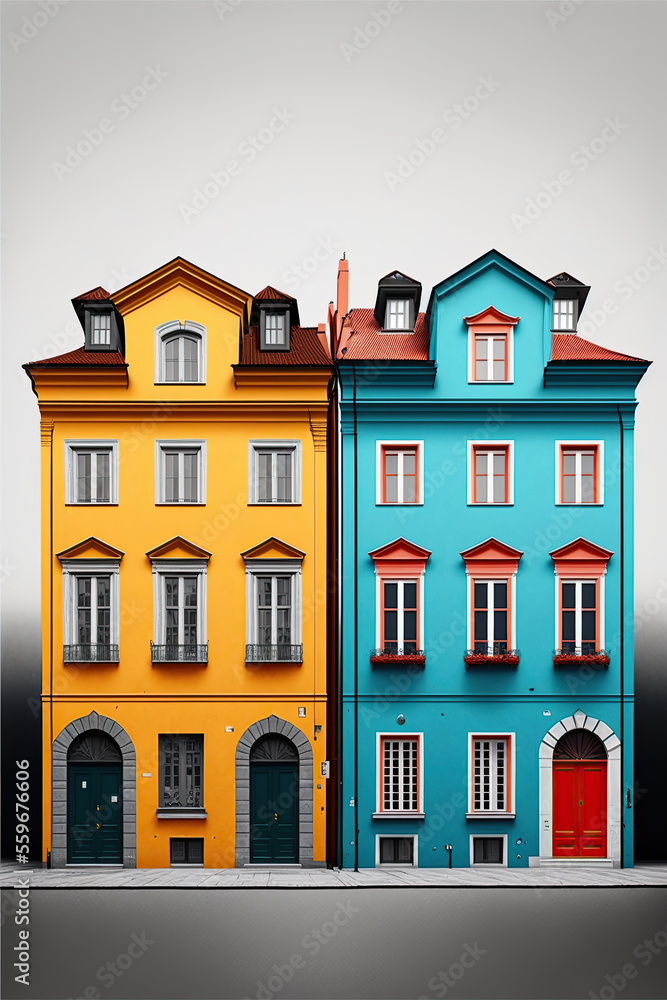 minimalism, colorful Europe 