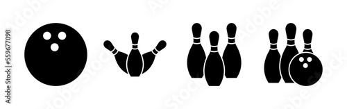 Bowling icon vector for web and mobile app. bowling ball and pin sign and symbol.