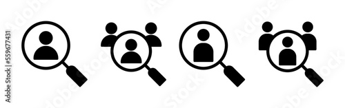 Hiring icon vector for web and mobile app. Search job vacancy sign and symbol. Human resources concept. Recruitment