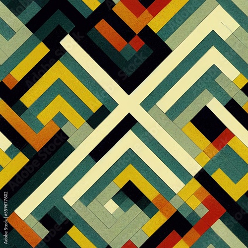 Geometric Seamless tile pattern 8K colorful