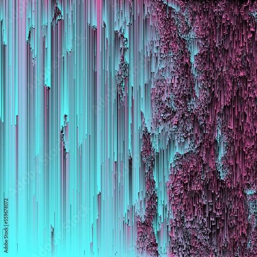 Abstract data moshing background. Distorted gradient datamosh effect. Glitch wallpaper photo