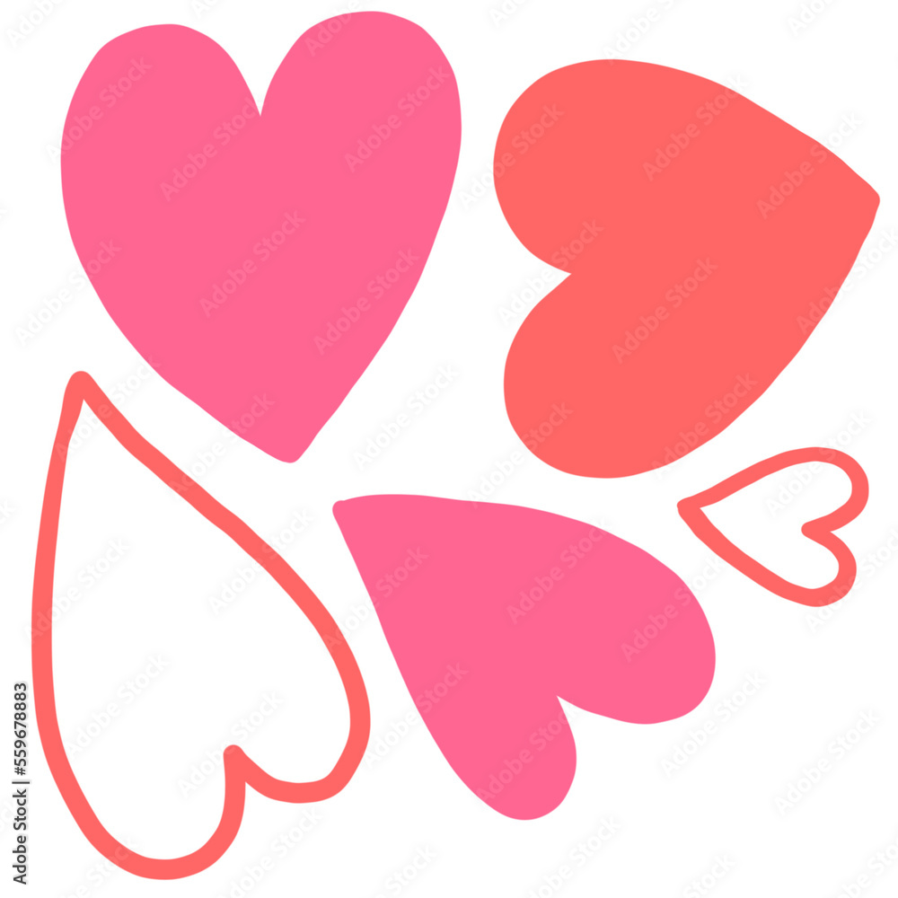 Paint brusn cartoon cute hearts clipart. Paint brusn cartoon cute hearts clipart.