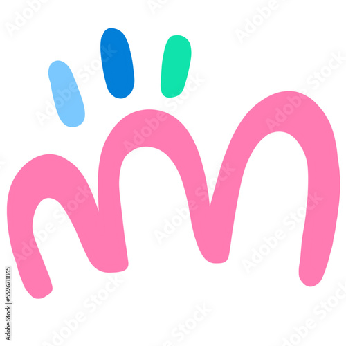 Paint brusn cartoon cute abstract clipart.