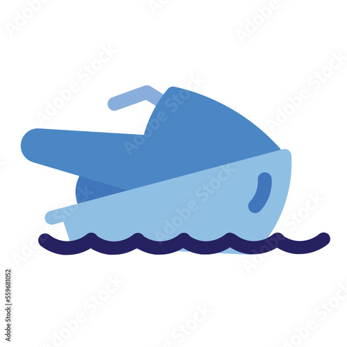 Jetskiing Flat Icon