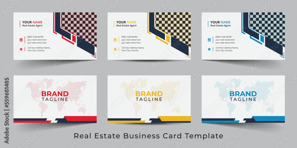 Real Estate Agent and Home Sales Business Card Template Design Real Estate Agent and Home Sales Business Card Template Design
