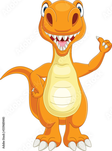 Cartoon dinosaur giving thumb up