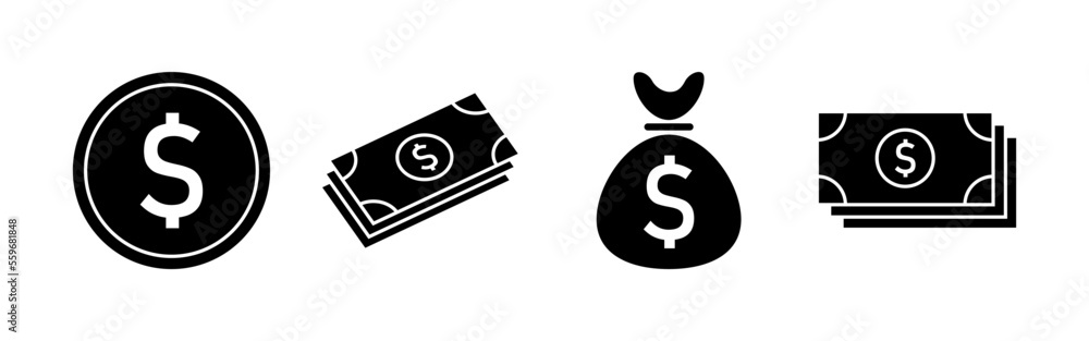 Money icon vector for web and mobile app. Money sign and symbol Money icon vector for web and mobile app. Money sign and symbol