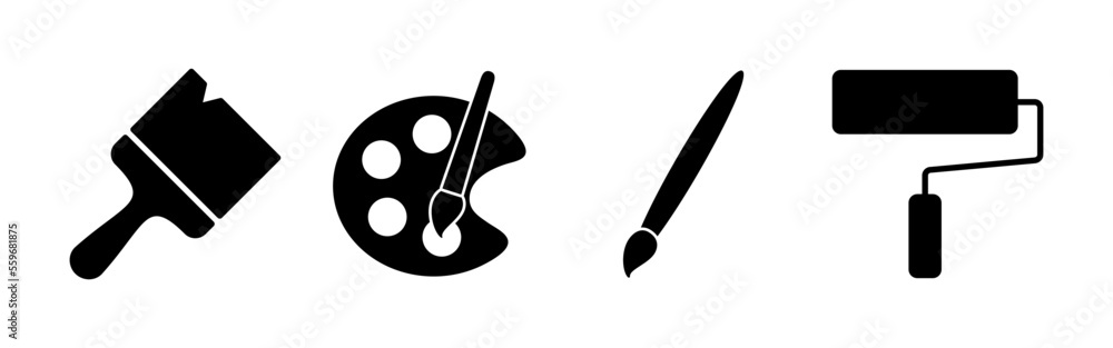 Paint icon vector for web and mobile app. paint brush sign and symbol. paint roller icon vector Paint icon vector for web and mobile app. paint brush sign and symbol. paint roller icon vector