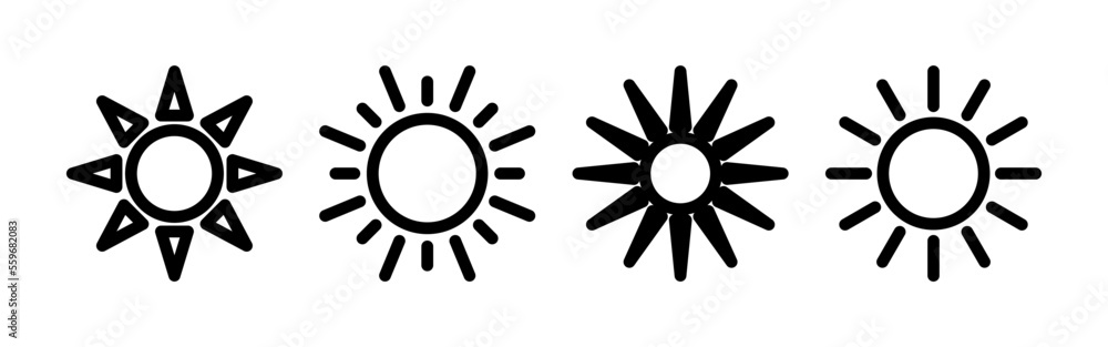 Sun icon vector for web and mobile app. Brightness sign and symbol.