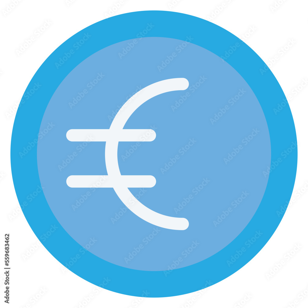 Obraz premium Euro Flat Icon