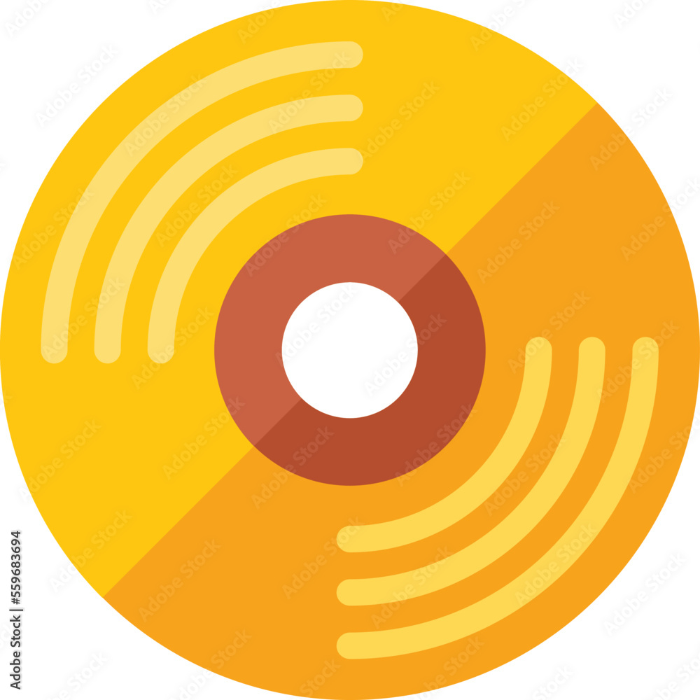 Vinyl disc icon flat vector. Digital interface. User ui isolated Vinyl disc icon flat vector. Digital interface. User ui isolated