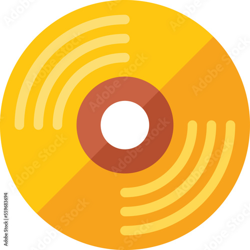 Vinyl disc icon flat vector. Digital interface. User ui isolated