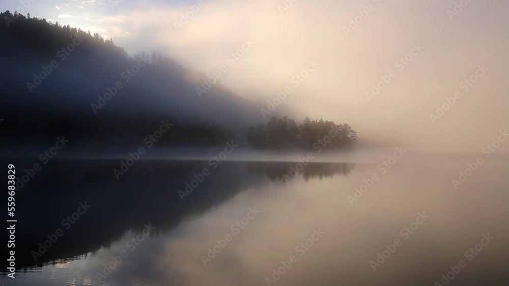 Magical conditions by the lake, cold autumnal morning in Norway. Magical conditions by the lake, cold autumnal morning in Norway.