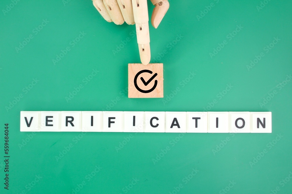 letters of the alphabet with the word Verification. authentication ...