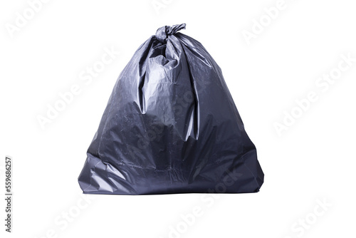 black garbage bag isolated on white background, clipping  paths © niwat