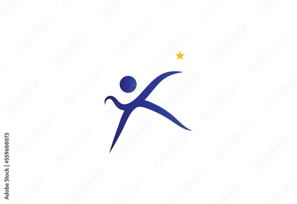 Success people logo template design. leadership logo concept. healthy life vector illustration Success people logo template design. leadership logo concept. healthy life vector illustration