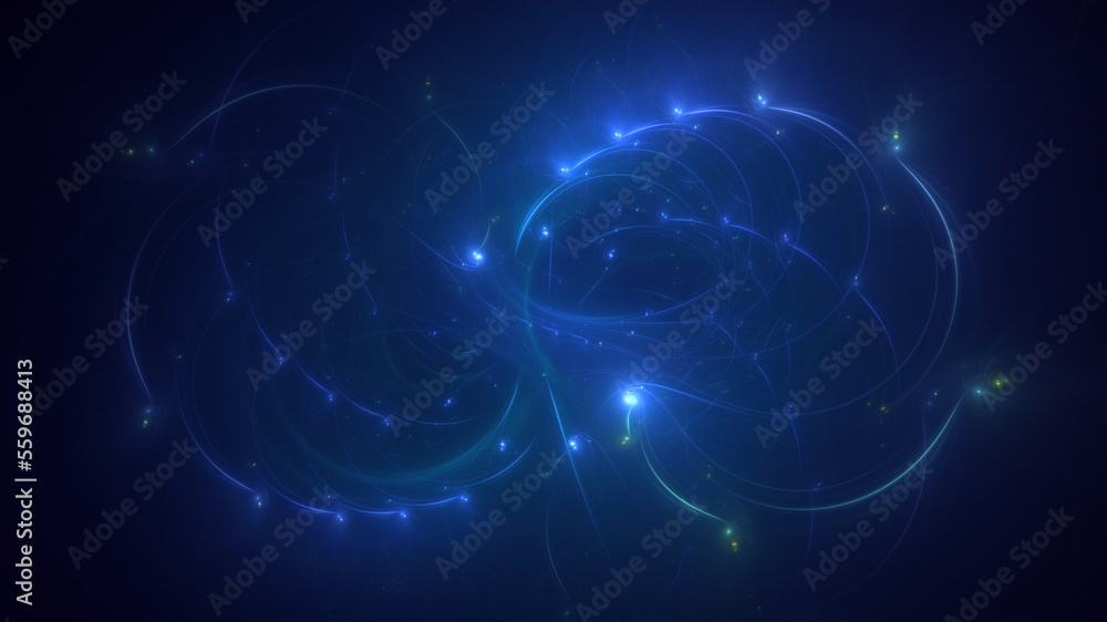 3D rendering abstract blue fractal light background 3D rendering abstract blue fractal light background