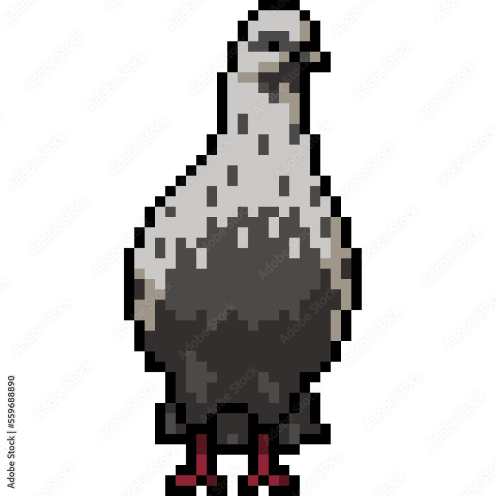 pixel art white pigeon stand
