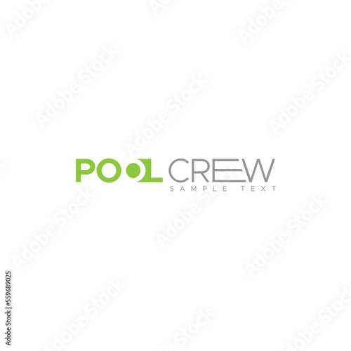 This is a minimalist typography logo called Pool Crew.