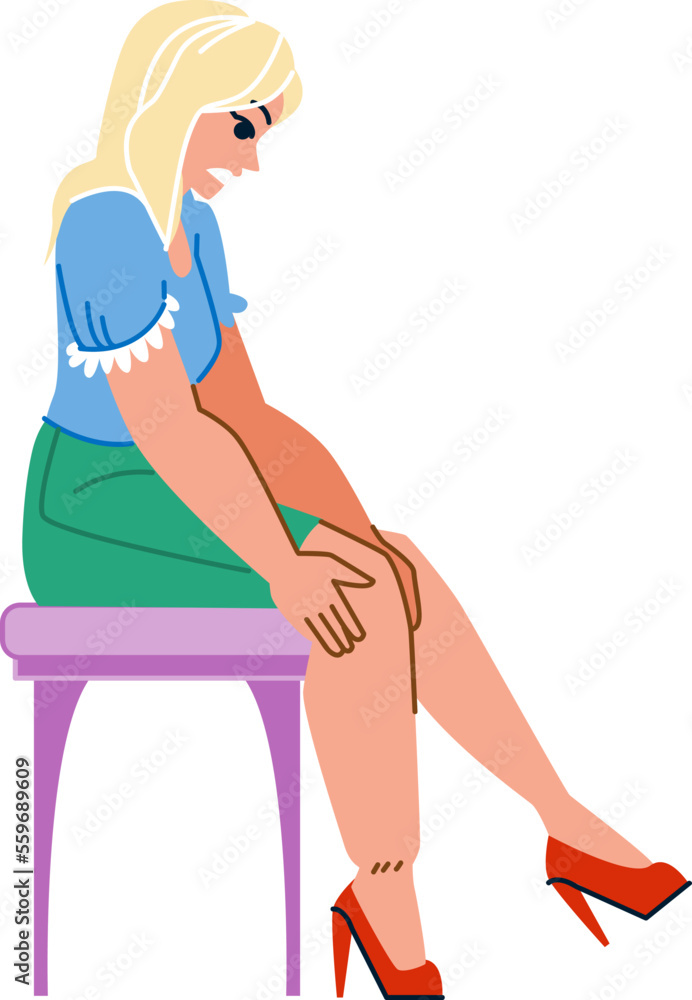 edema leg vector. body care, health medicine, skin female, disease