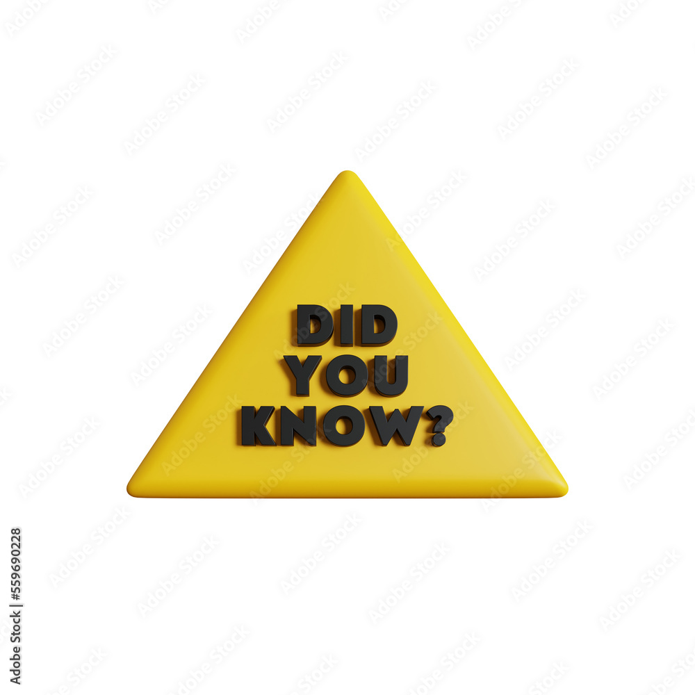 3d illustration did you know label design 3d illustration did you know label design