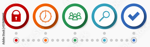 Internet vector icon set, colorful flat design web buttons, infographic template