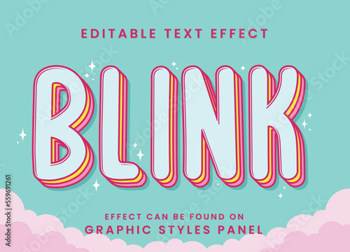 decorative blink editable text effect vector design