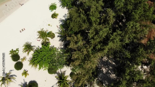 Birds eye view over the beach at Ao Chaloklum Bay in Koh Phangan, Thailand, with a Drone photo