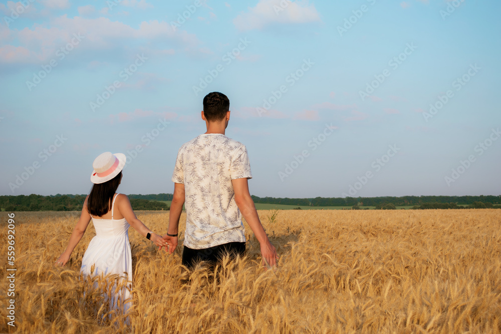 Summer. Love in the wheat field. Summer. Love in the wheat field.