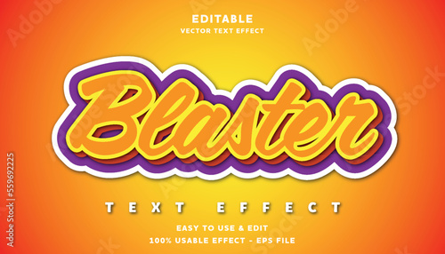 blaster editable text effect with modern and simple style, usable for logo or campaign title	