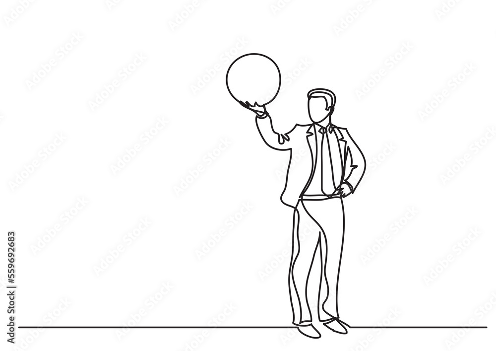 continuous line drawing businessman holding globe PNG image with transparent background continuous line drawing businessman holding globe PNG image with transparent background