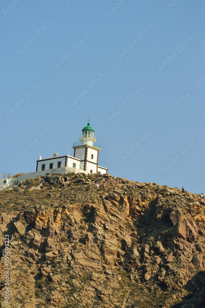 Old lighthouse on Santorini island, Greece