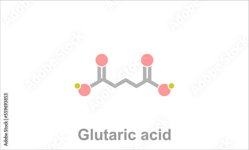 Simplified formula icon of glutaric acid.