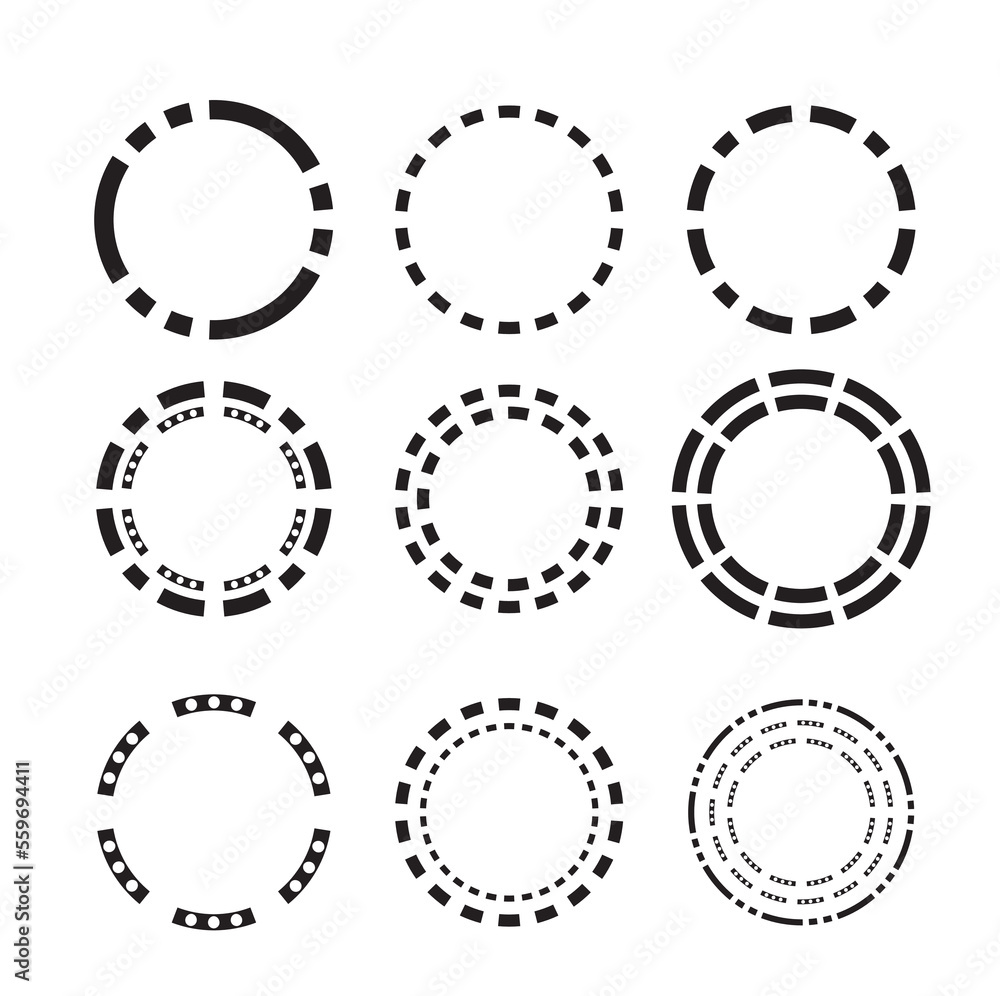 Circle Shaped Dotted Stroke In Black Color Circle Shaped Dotted Stroke In Black Color