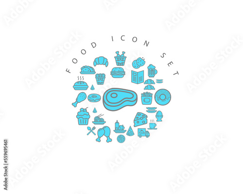 FOOD ICON SET DESIGN.
