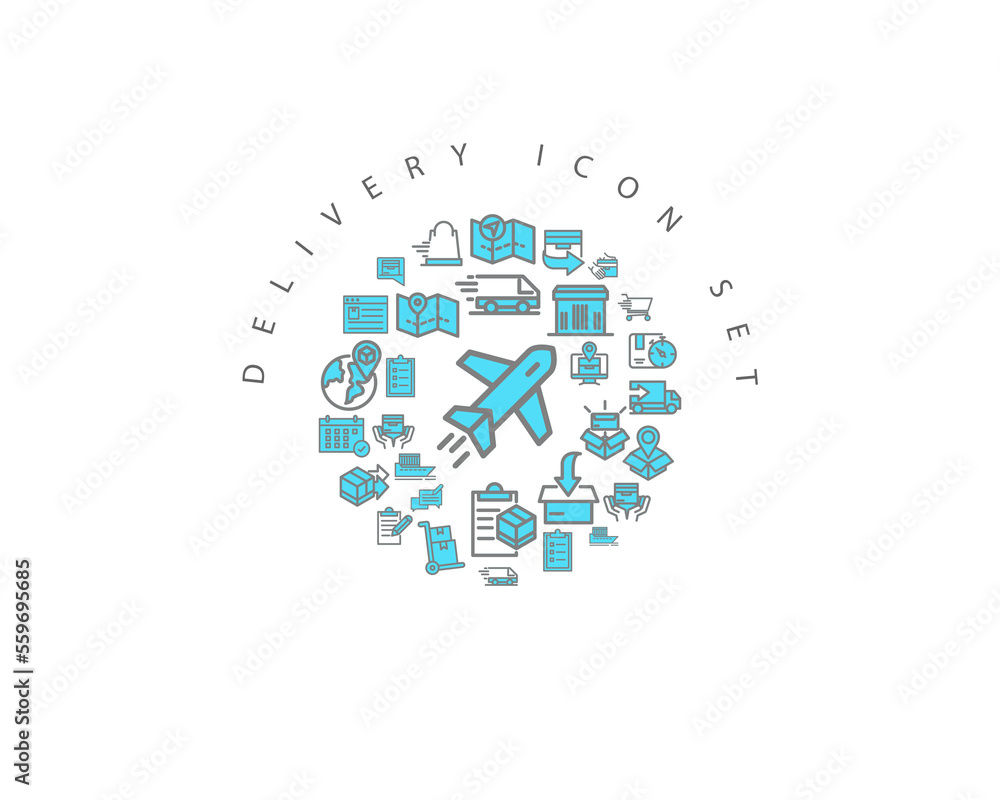DELIVERY ICON SET ICON DESIGN. DELIVERY ICON SET ICON DESIGN.
