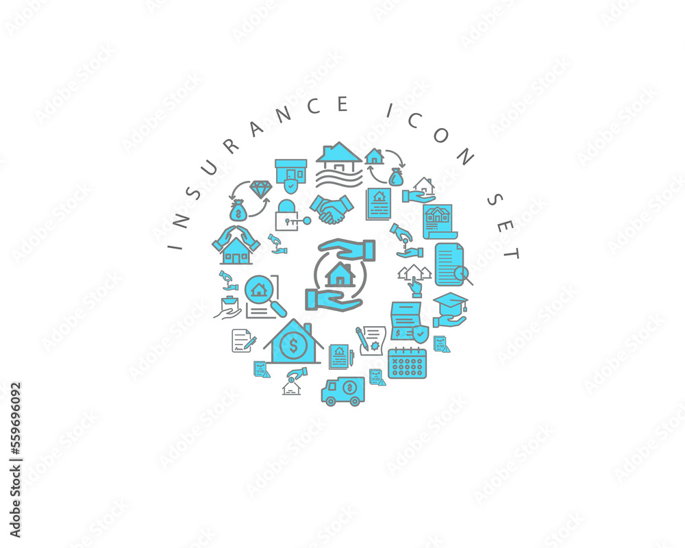 insurance icon set desing. insurance icon set desing.