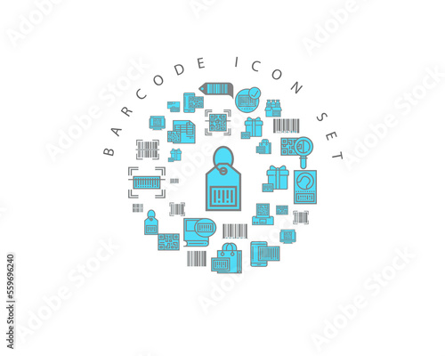 barcode icon set desing.