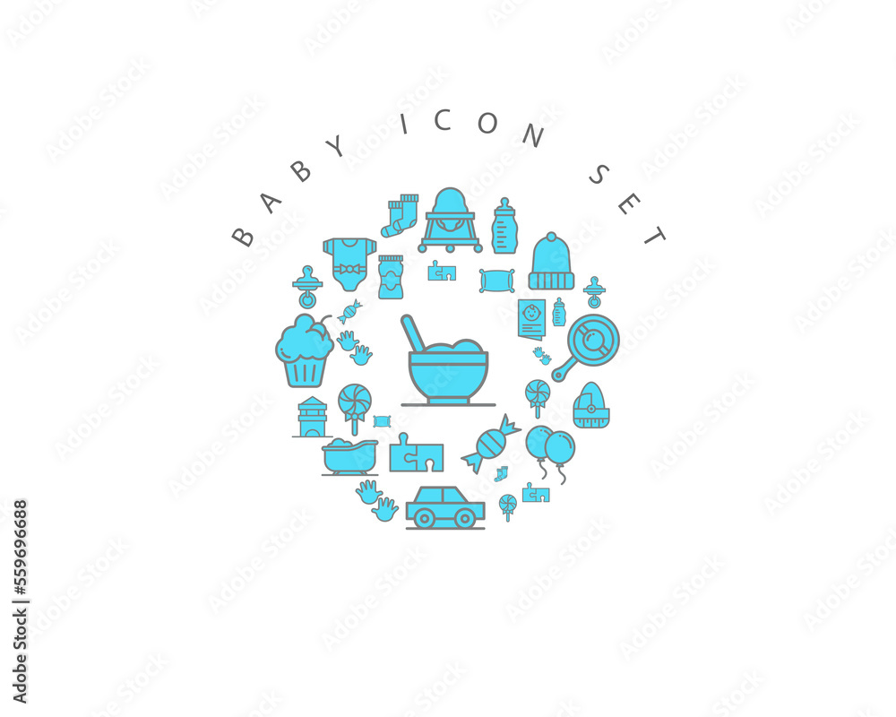 Fototapeta premium baby icon set design,