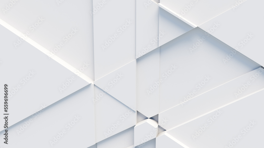 White, Tech Background with a Geometric 3D Structure. Clean, Minimal design with Simple Futuristic Forms. 3D Render. White, Tech Background with a Geometric 3D Structure. Clean, Minimal design with Simple Futuristic Forms. 3D Render.