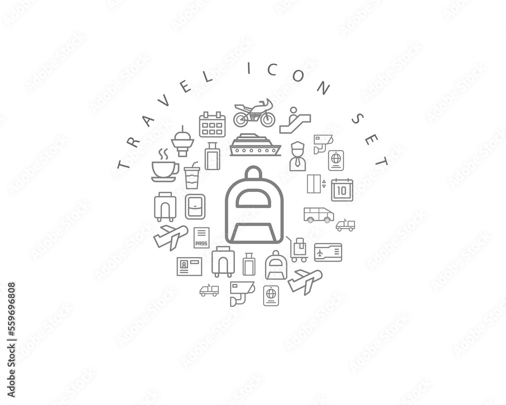 travel icon set desing. travel icon set desing.